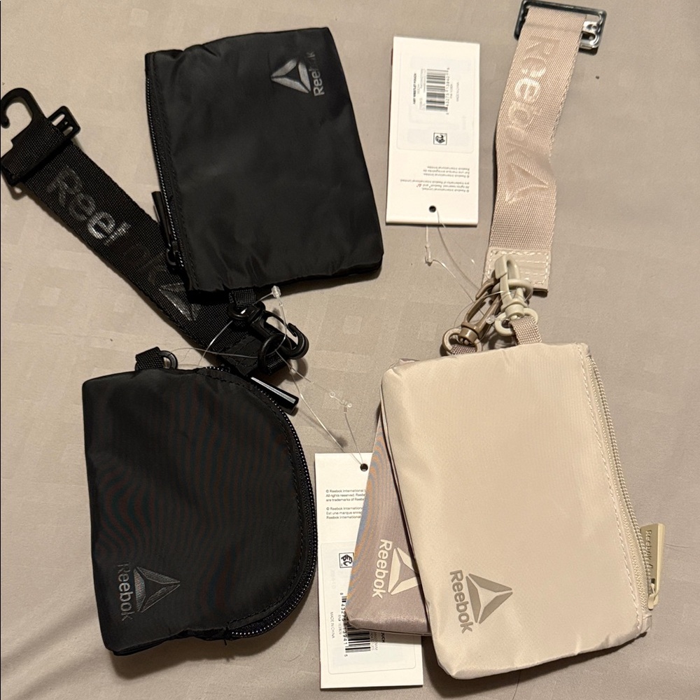 Reebok Black and Cream Accessory Pouches